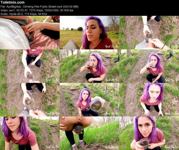 AprilBigAss – Drinking Pee Public Street