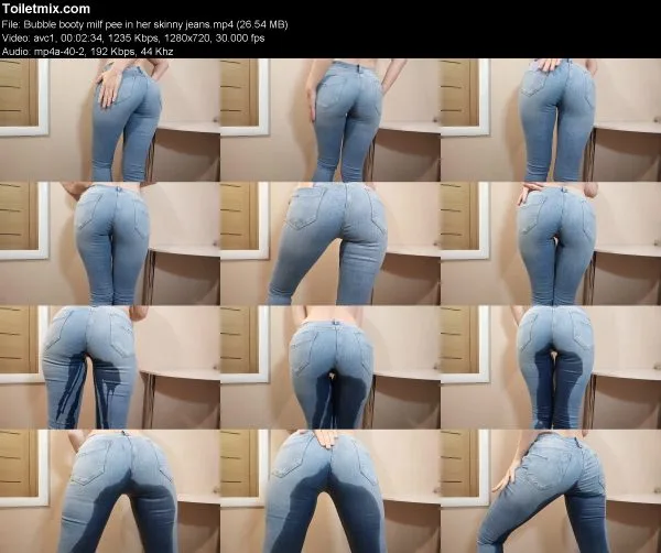 Bubble booty milf pee in her skinny jeans