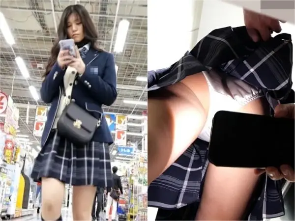 悪戯に気付かずにモロに食い込んだパンツを Upskir Pants