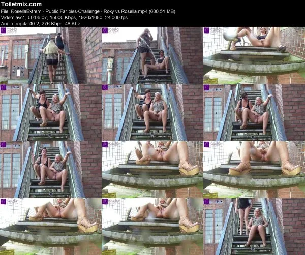 RosellaExtrem – Public Far piss-Challenge – Roxy vs Rosella