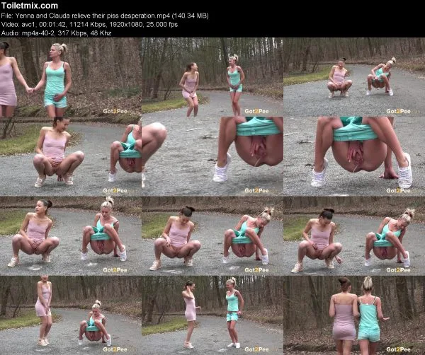 Yenna and Clauda relieve their piss desperation