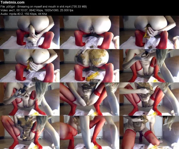 p00girl – Smearing on myself and mouth in shit