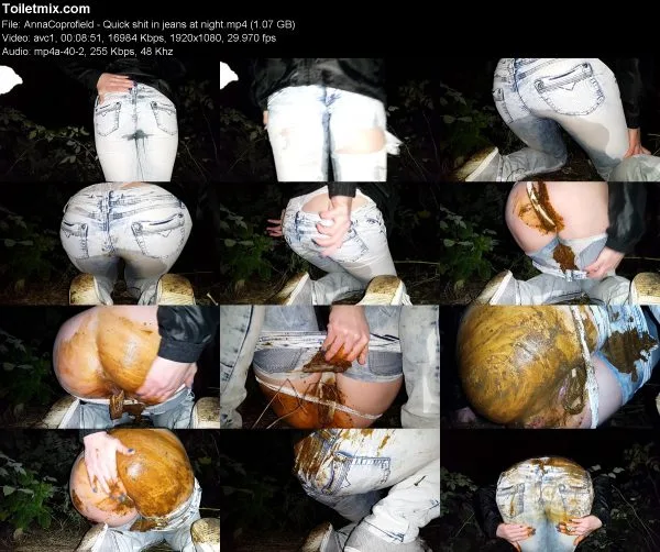 AnnaCoprofield – Quick shit in jeans at night