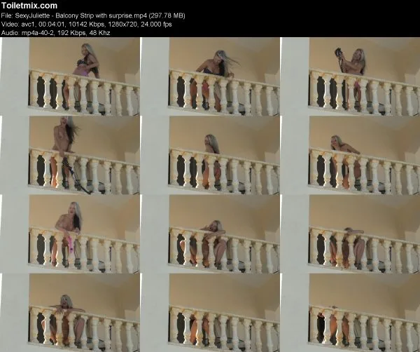 SexyJuliette – Balcony Strip with surprise