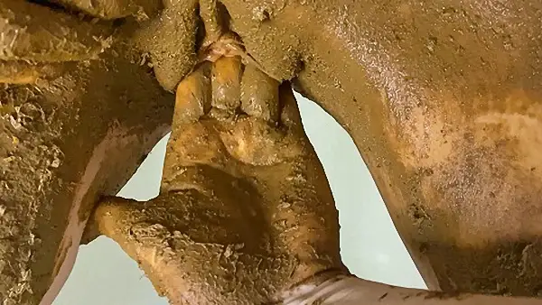 p00girl – Very thick turd smearing everywhere and chewing