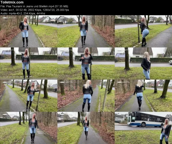 Piss Tsunami in Jeans und Stiefeln