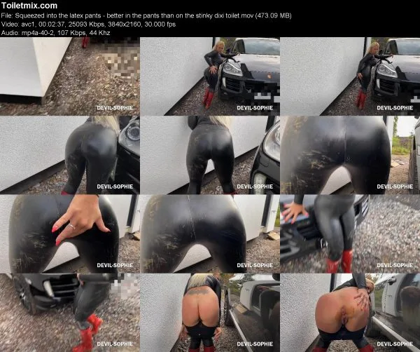 Squeezed into the latex pants – better in the pants than on the stinky d…