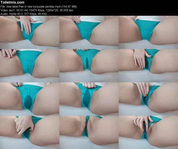 Wet label Pee in new turquoise panties
