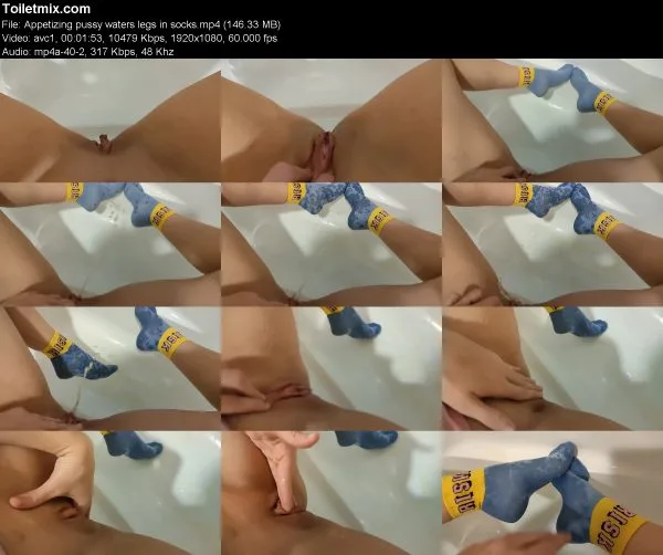 Appetizing pussy waters legs in socks