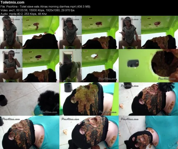 PooAlina – Toilet slave eats Alinas morning diarrhea
