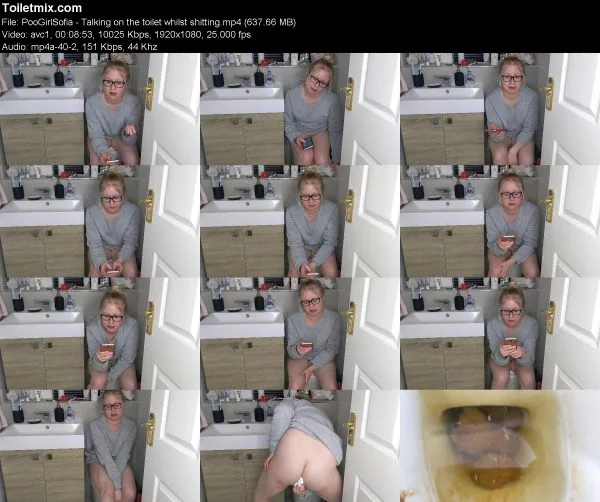 PooGirlSofia – Talking on the toilet whilst shitting