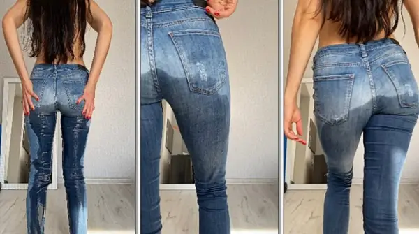 Princess Monica – Pee wet jeans tease masturbation