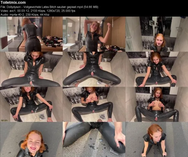 Dollydyson – Vollgewichste Latex Bitch sauber gepisst