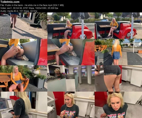 Public in the bank – He shits me in the face
