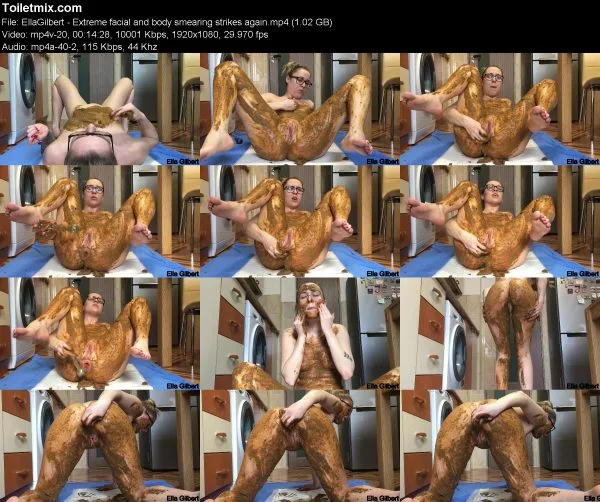 EllaGilbert – Extreme facial and body smearing strikes again