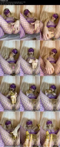 p00girl – shit in mouth pussy and double dildo