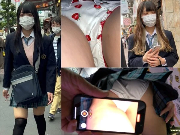 下り階段 総勢60名x2＝合計120名の真下からの Upskirt Teens