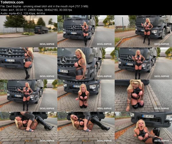 Devil Sophie – smoking street bitch shit in the mouth