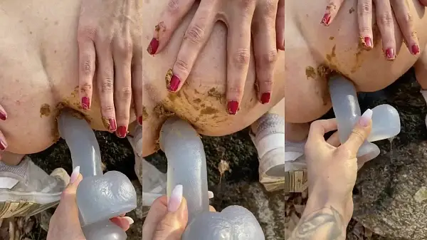 Pee and toying my asshole with some shit left inside