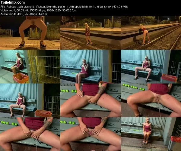 Railway track piss shit – Pissbattle on the platform with apple birth fr…