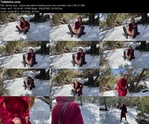 Ashley lane – Quick pee before heading down the mountain