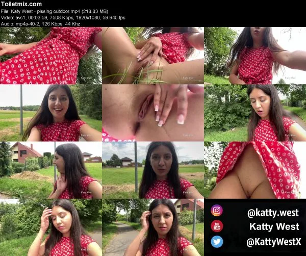 Katy West – pissing outdoor