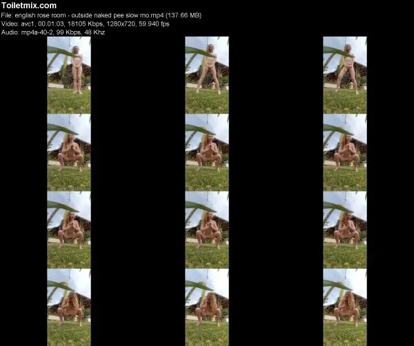 english rose room – outside naked pee slow mo