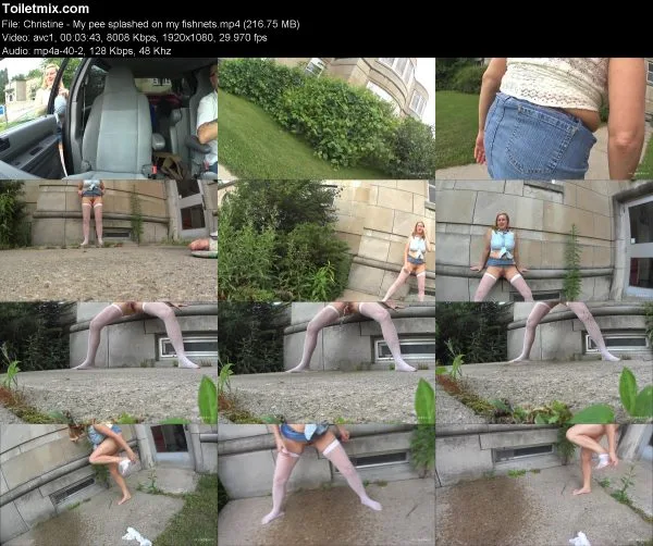 Christine – My pee splashed on my fishnets