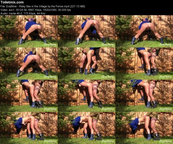 EvaStive – Risky Sex in the Village by the Fence