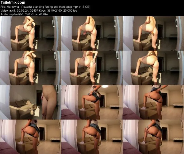 Markovna – Powerful standing farting and then poop