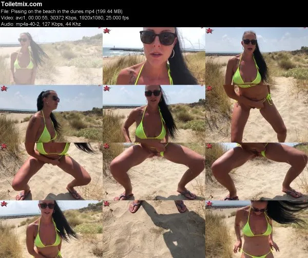 Pissing on the beach in the dunes