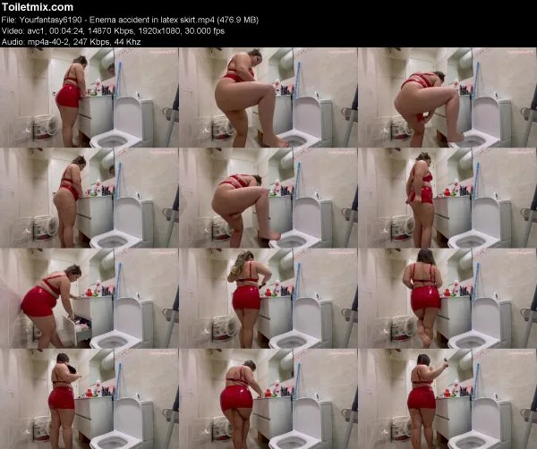 Yourfantasys – Enema accident in latex skirt