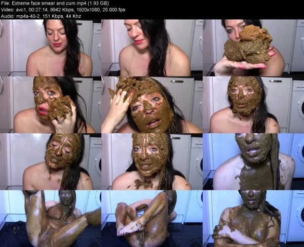 Extreme face smear and cum