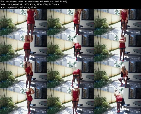 Molly sweet – Pee desperation on red heels