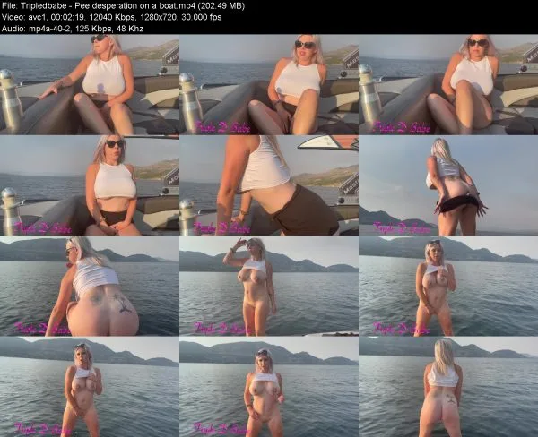 Tripledbabe – Pee desperation on a boat