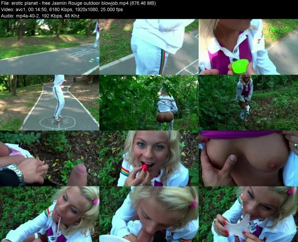 erotic planet – free Jasmin Rouge outdoor blowjob