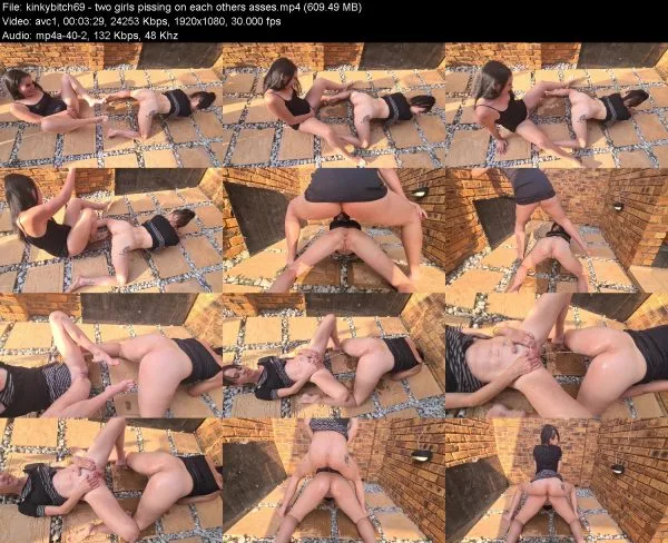 kinkybitch69 – two girls pissing on each others asses