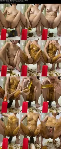 p00girl – Pooping after wearing a tail butt plug