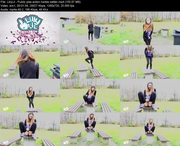 LillyLil – Public piss action hartes wetter