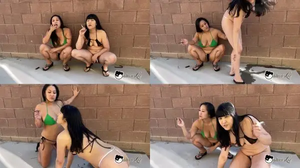 Ondrea Lee – Smoking asians pee break