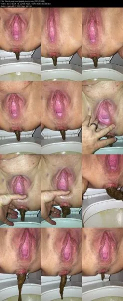 Quick poop and gaped pussy