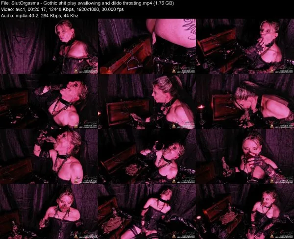 SlutOrgasma – Gothic shit play swallowing and dildo throating