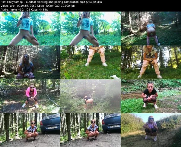 kinkyporncpl – outdoor smoking and peeing compilation