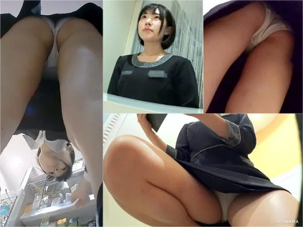 【ナース】休憩中に靴屋でナースサンダルを Upskirt