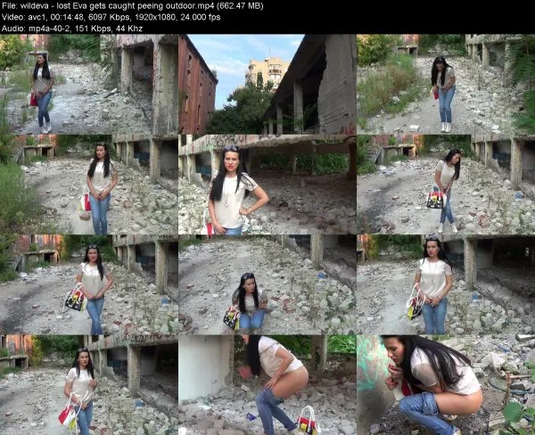 wildeva – lost Eva gets caught peeing outdoor