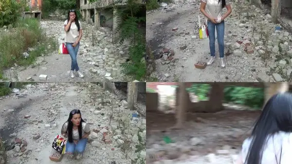 wildeva – lost Eva gets caught peeing outdoor