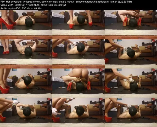 Hot chocolate, whipped cream, pee in my new slave’s mouth – (chocolatean…
