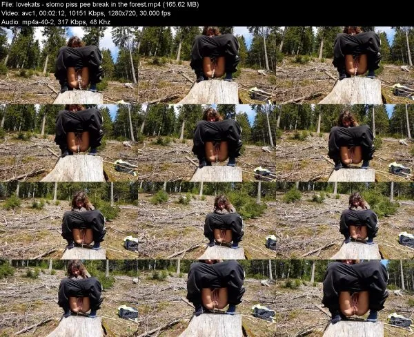 lovekats – slomo piss pee break in the forest