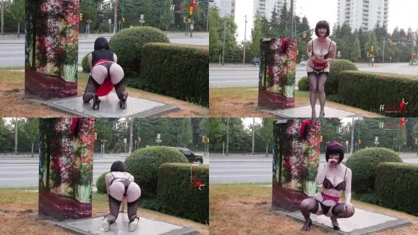 teacher Julia – brave girl public peeing