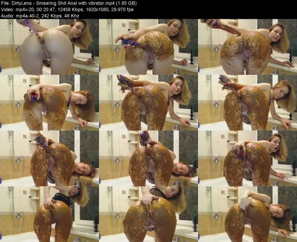 DirtyLena – Smearing Shit Anal with vibrator